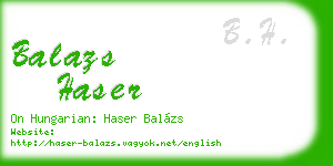 balazs haser business card